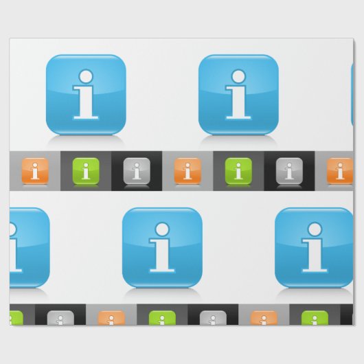 Moderne Glossy Information Symbols Geschenkpapier (Flach)