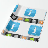 Moderne Glossy Information Symbols Geschenkpapier (Ungerollt)