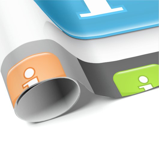 Moderne Glossy Information Symbols Geschenkpapier (Rolleneckpunkt)