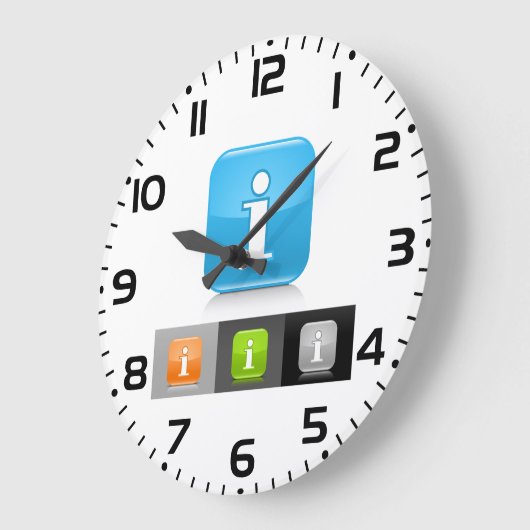 Moderne Glossy Information Symbols Große Wanduhr (Winkel)