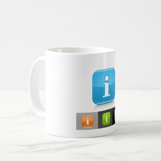 Moderne Glossy Information Symbols Kaffeetasse (Vorderseite Links)