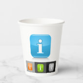 Moderne Glossy Information Symbols Pappbecher (Vorderseite)