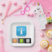 Moderne Glossy Information Symbols Pappteller (Party)