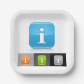 Moderne Glossy Information Symbols Pappteller (Vorderseite)