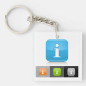 Moderne Glossy Information Symbols Schlüsselanhänger (Vorderseite)