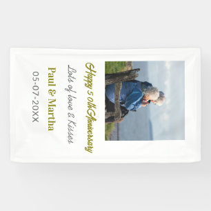 Moderne glückliche 50. Hochzeitstag Name Datum Fot Banner