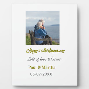 Moderne glückliche 50. Hochzeitstag Name Datum Fot Fotoplatte