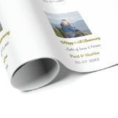 Moderne glückliche 50. Hochzeitstag Name Datum Fot Geschenkpapier (Rolleneckpunkt)