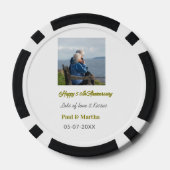 Moderne glückliche 50. Hochzeitstag Name Datum Fot Pokerchips (Rückseite)