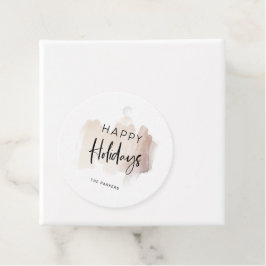 Moderne glückliche Ferien | Elegant Brush Stroke Geschenkanhänger