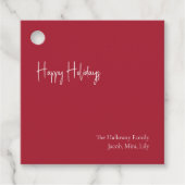 Moderne glückliche Ferien | Red Square Family Gift Geschenkanhänger (Vorderseite)