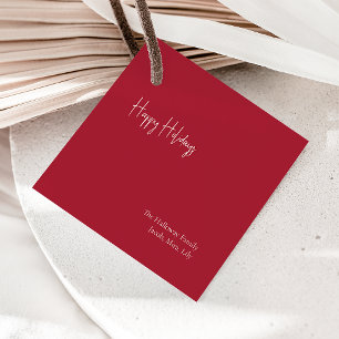 Moderne glückliche Ferien   Red Square Family Gift Geschenkanhänger