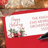 Moderne glückliche Ferien Script Red Bow Holly