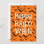 Moderne glückliche Halloween Kostüme Party Flederm Einladung (Rückseite)