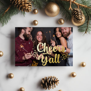 Moderne, glückliche Neujahrsreise Foto Foil Folien Feiertagskarte