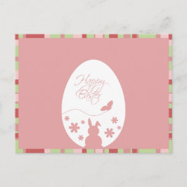 Moderne glückliche Ostereier Pastel Rosa Postkarte