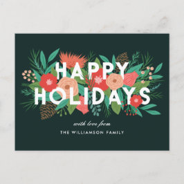 Moderne glückliche Tage kühne Blumenfamilie Feiertagspostkarte