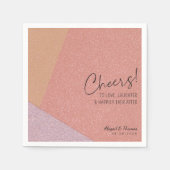 Moderne glücklicherweise je nach Hochzeit kühne ge Serviette (Vorderseite)