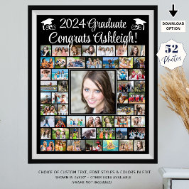 Moderne Glückwunsch absolvieren 52 FotoCollage Poster