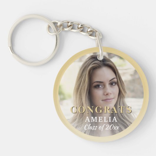 Moderne Glückwunsch Foto Abschluss Schlüsselanhänger (Vorderseite)
