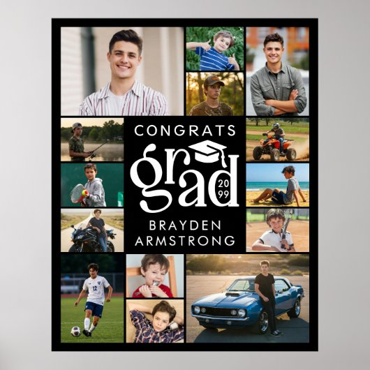 Moderne Glückwunsch Grad 14 Foto Collage Fett Typ Poster (Vorne)