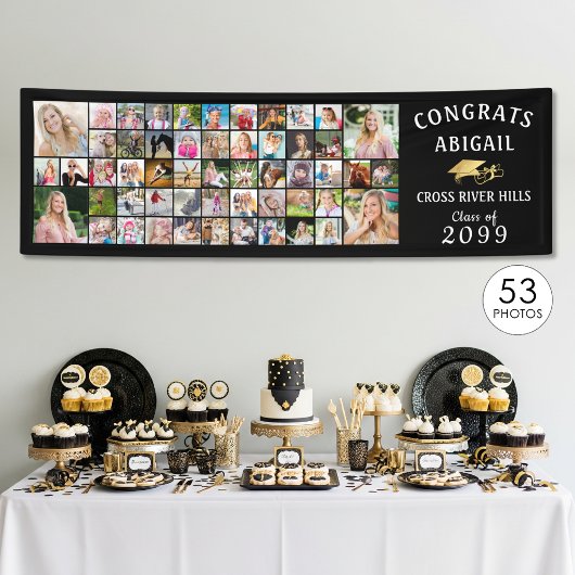 Moderne GLÜCKWUNSCH GRAD 53 Foto Collage Banner