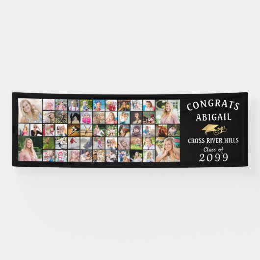 Moderne GLÜCKWUNSCH GRAD 53 Foto Collage Banner (Horizontal)