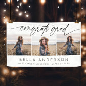 Moderne Glückwunsch Grad Drehbuch 3 Foto Collage Banner