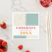 Moderne Glückwunsch Grad Gold Glitzer Graduation P Serviette (Beispiel)