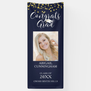 Moderne GLÜCKWUNSCH GRAD Navy Blue Foto Banner