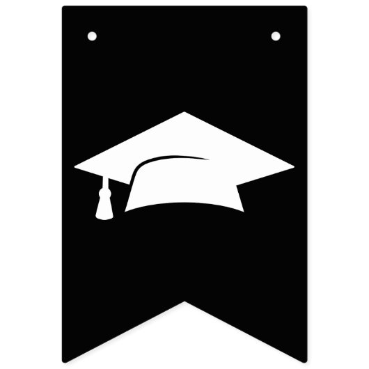 Moderne Glückwunsch Grad Schwarz/Weiß-Abschluss Wimpelkette (Erste Fahne)