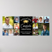 Moderne Glückwunsch Graduate 12 Foto Collage Black Poster (Vorne)