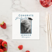 Moderne Glückwunsch Graduate Abschluss Foto Serviette (Beispiel)