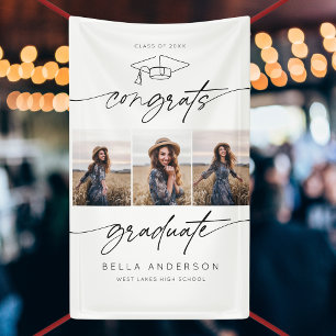 Moderne Glückwunsch Graduate Abschluss Script 3 Fo Banner