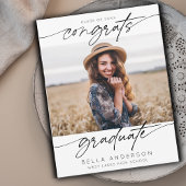 Moderne Glückwunsch Graduate Abschluss Script Foto Karte