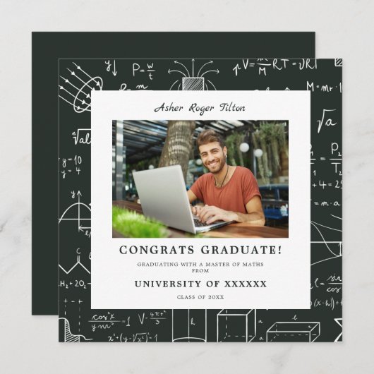 Moderne Glückwunsch - Graduierung von Math Backgro (Vorne/Hinten)