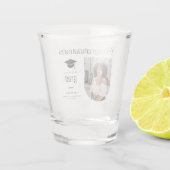 Moderne Glückwünsche Absolvent Foto Abschluss Boge Schnapsglas (Rückseite)
