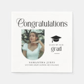 Moderne Glückwünsche Absolventen Foto Graduierungs Serviette (Vorderseite)