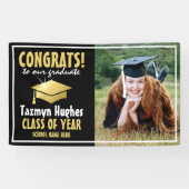 Moderne Glückwünsche! Gold 2025 Abschluss Foto Banner (Horizontal)