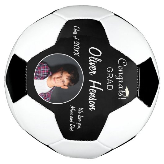 Moderne Glückwünsche Grad Abschluss Foto Fußball (Gedreht)