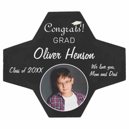 Moderne Glückwünsche Grad Abschluss Foto Fußball (Flach)