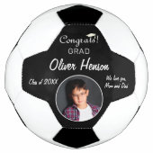 Moderne Glückwünsche Grad Abschluss Foto Fußball (Vorderseite)