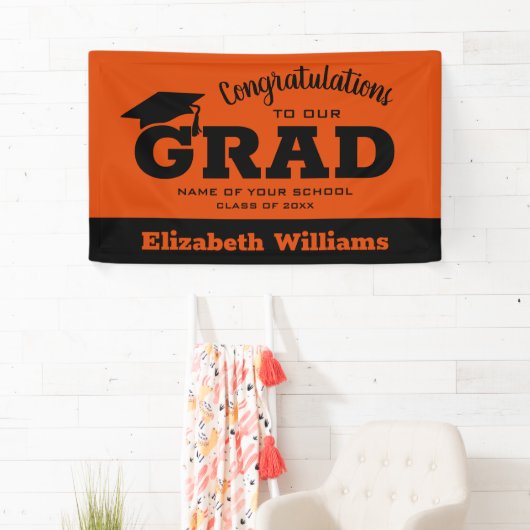 Moderne Glückwünsche Grad Black zu Orange Banner (Insitu)