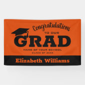 Moderne Glückwünsche Grad Black zu Orange Banner (Horizontal)