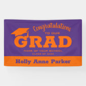 Moderne Glückwünsche Grad Orange Lila Banner (Horizontal)