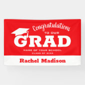 Moderne Glückwünsche Grad rot und weiß Banner (Horizontal)