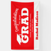 Moderne Glückwünsche Grad rot und weiß Banner (Vertikal)