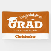 Moderne Glückwünsche Grad White zu Burnt Orange Banner (Horizontal)