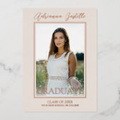 Moderne Gold 3 Foto-Graduierungspartei Folieneinladung (Vorderseite)