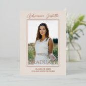 Moderne Gold 3 Foto-Graduierungspartei Folieneinladung (Stehend vorne)